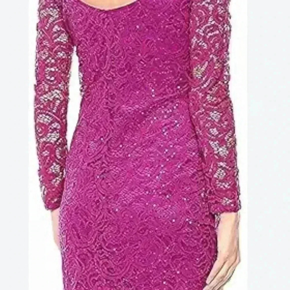 Marina Fuchsia Pink Lace Long Sleeve Dress size 16W. - Picture 2 of 12